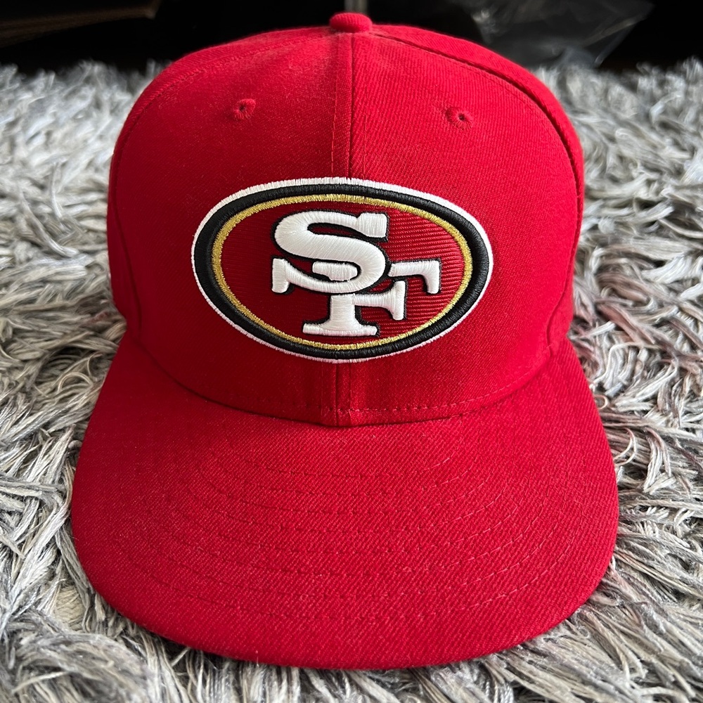 San Francisco 49ers New Era Red Cap Sz 7 5/8